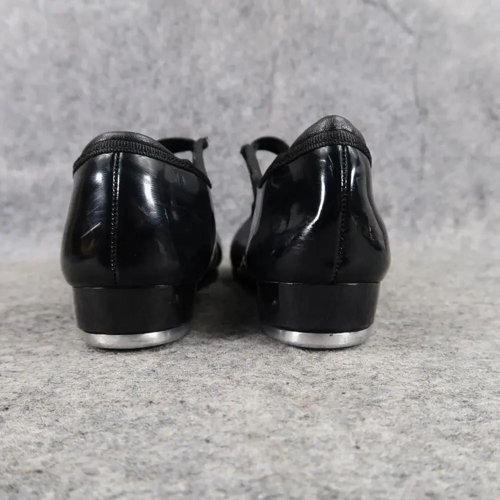 Danshuz Shoes Girls 11 Tap Dance Mary Jane Black Patent Slip On Star Tone Kids